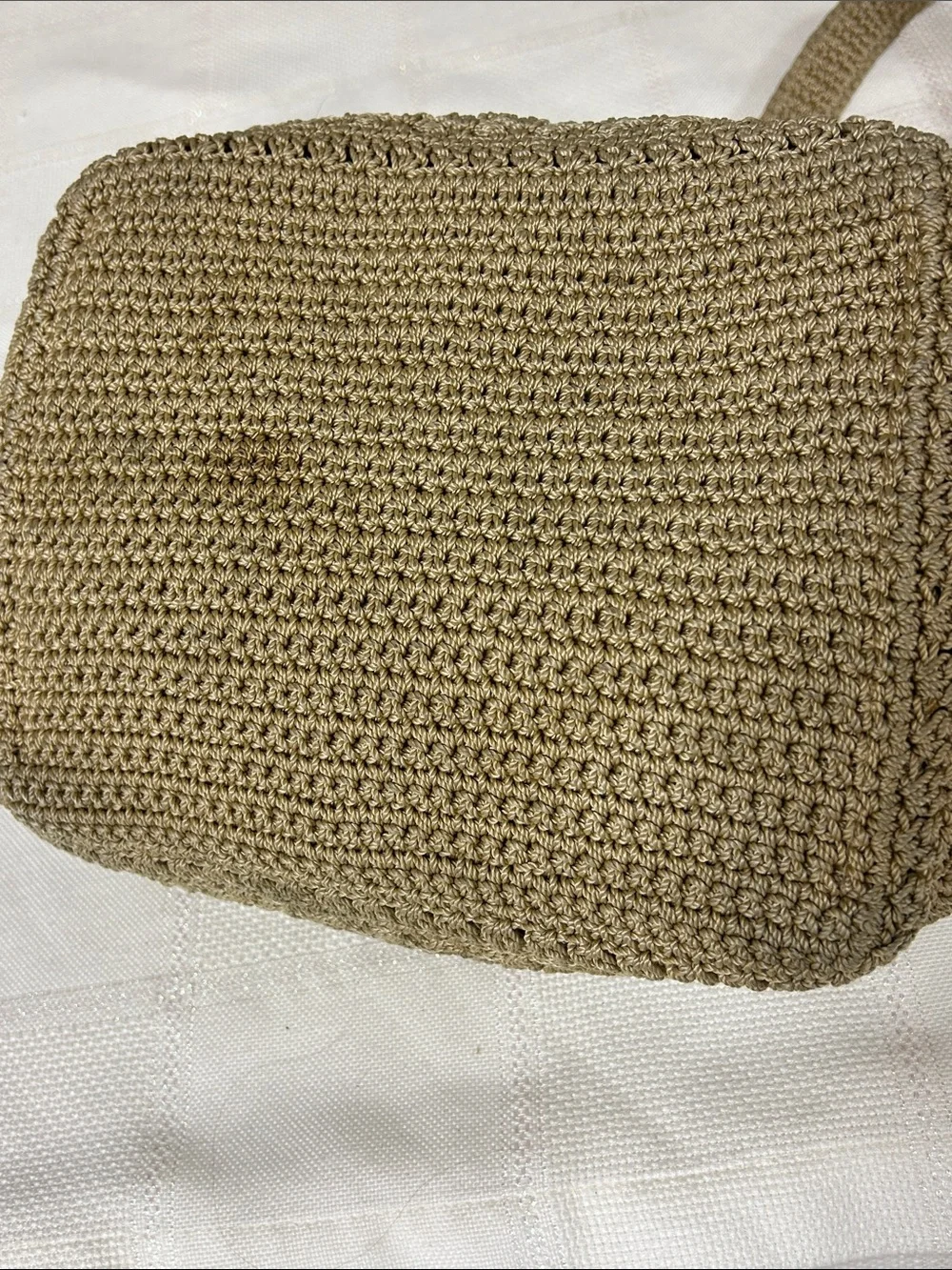 Lina Handwoven Crochet Tote in Tan